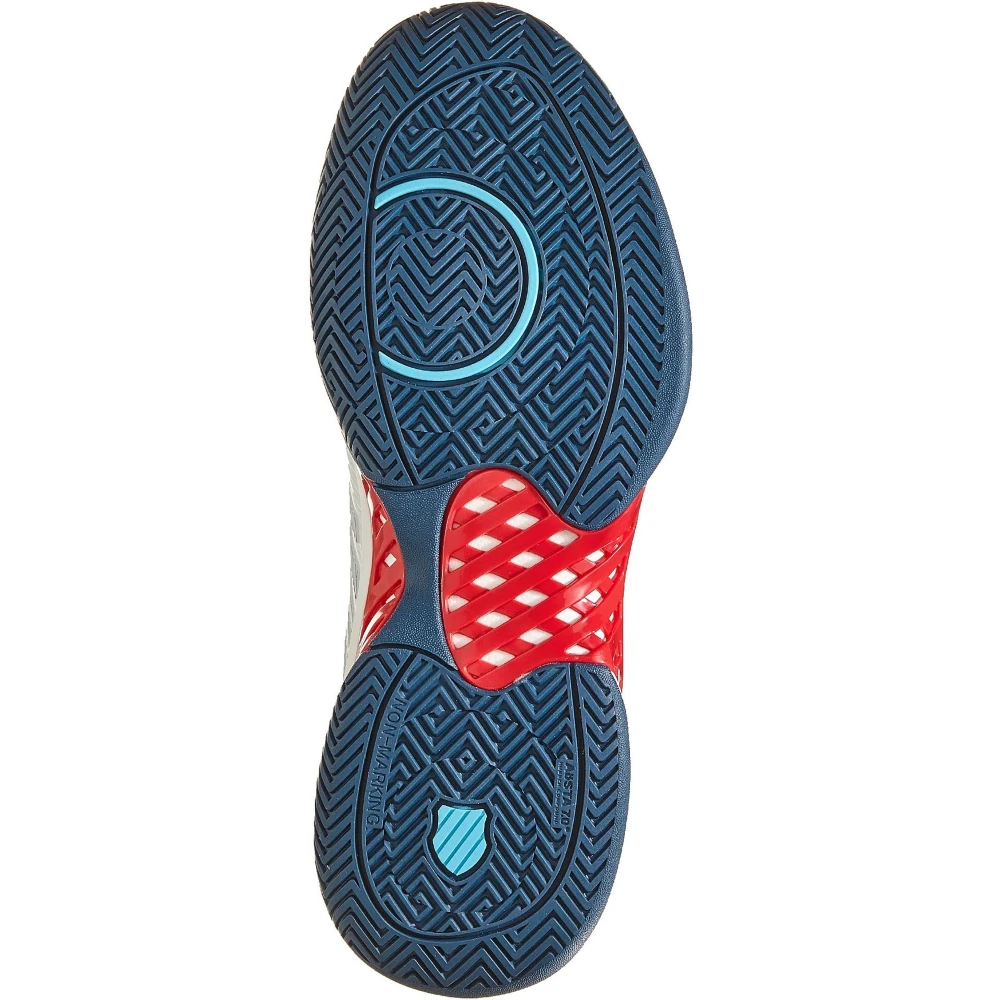 K-Swiss Men’s Hypercourt Express 2 HB Clay Court Tennis Shoes (Blanc De Blanc/Blue Opal/Lollipop) - Image 3