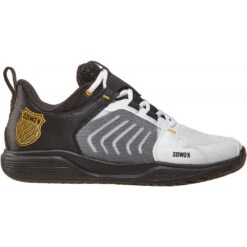K-Swiss Men’s Ultrashot Team Tennis Shoes (White/Moonless Night/Amber Yellow)
