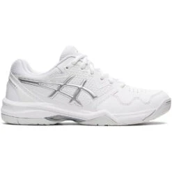 Asics Women’s Gel Dedicate 7 Tennis Shoes (White/Pure Silver)
