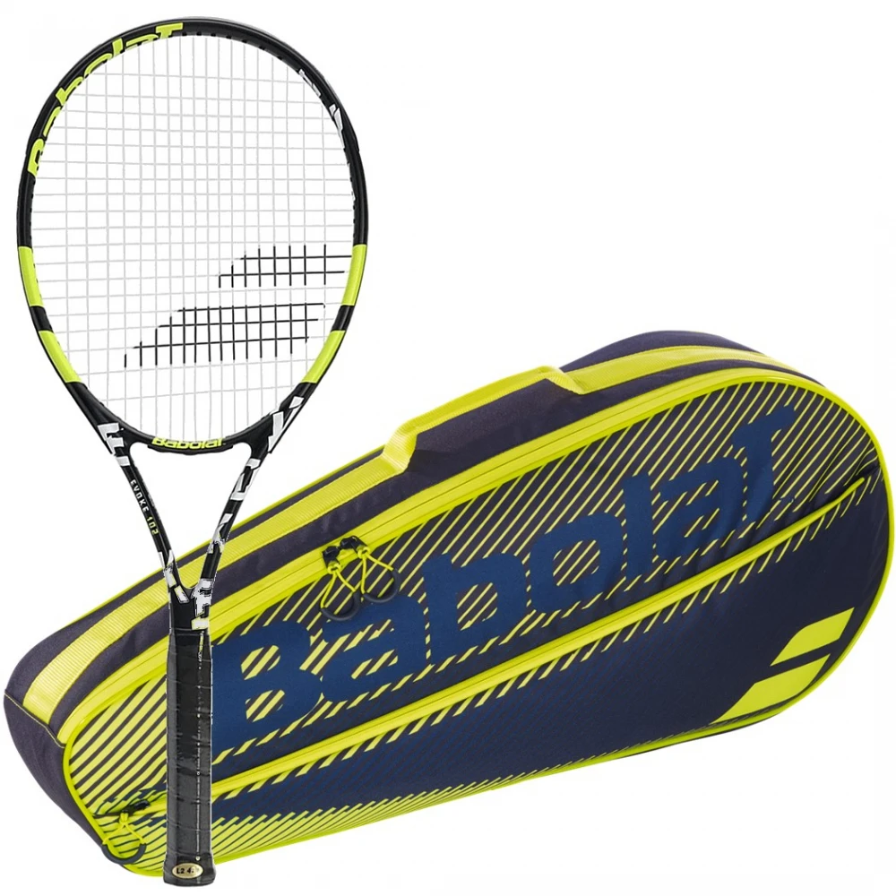 Babolat Evoke 102 + Yellow Club Bag Tennis Starter Bundle