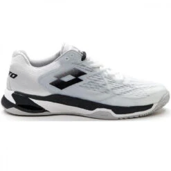 Lotto Men’s Mirage 100 Clay Tennis Shoes (White/Black/Silver Metal)