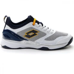 Lotto Men’s Mirage 200 Speed Tennis Shoes (White/Navy Blue/Saffron)