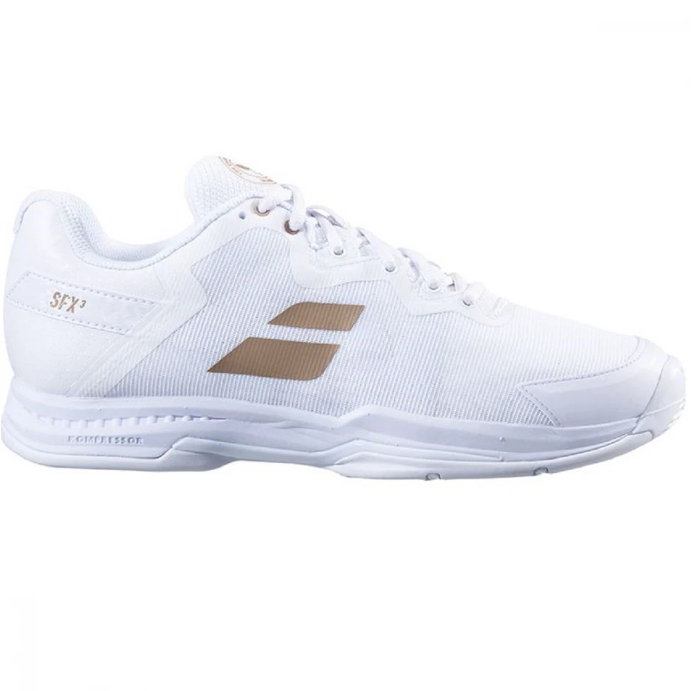 Babolat Men’s SFX3 All Court Wimbledon Tennis Shoes (White/Gold) 1 Babolat Men’s SFX3 All Court Wimbledon Tennis Shoes (White/Gold)
