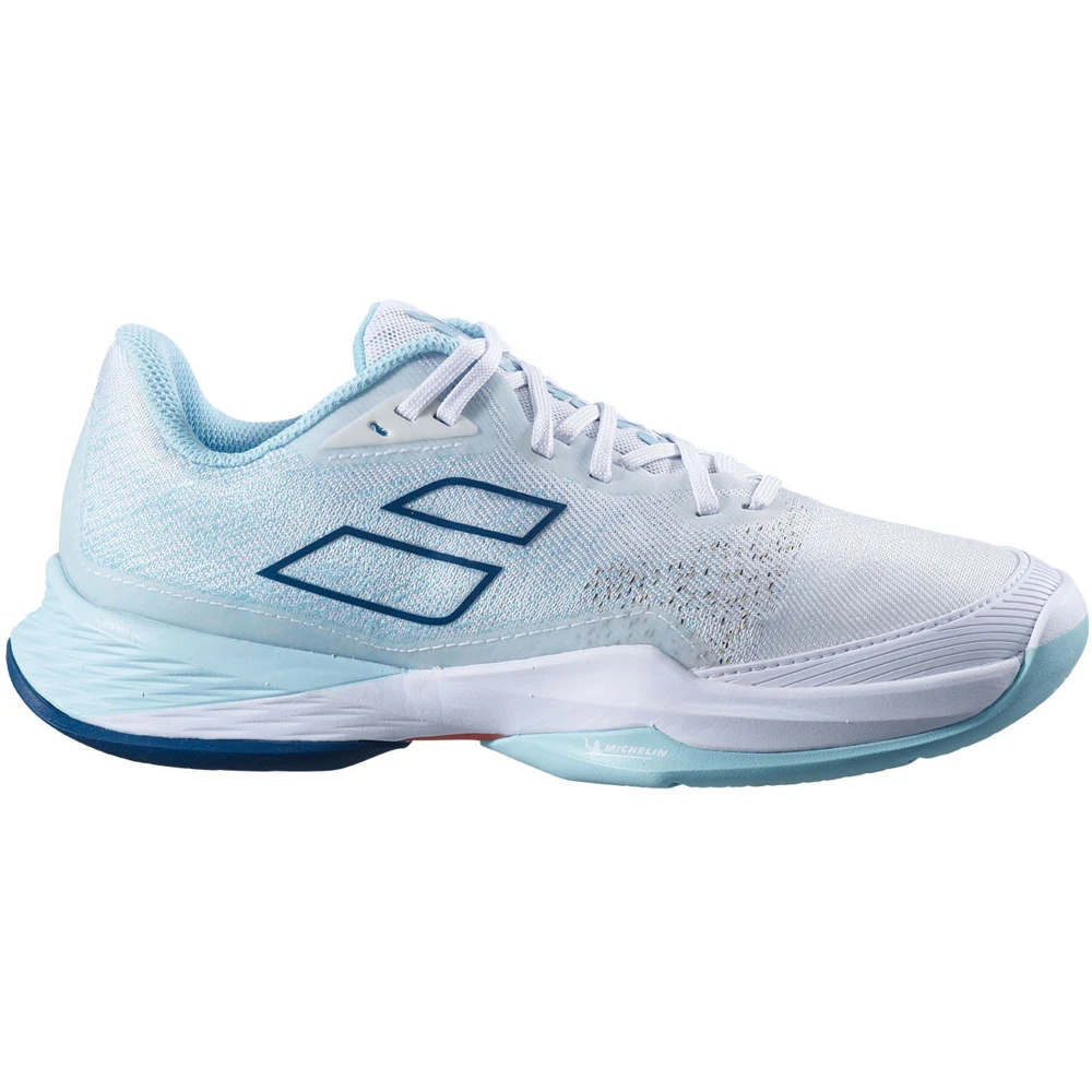 Babolat Women’s Jet Mach 3 All Court Tennis Shoes (White/Angel Blue) 1 Babolat Women’s Jet Mach 3 All Court Tennis Shoes (White/Angel Blue)