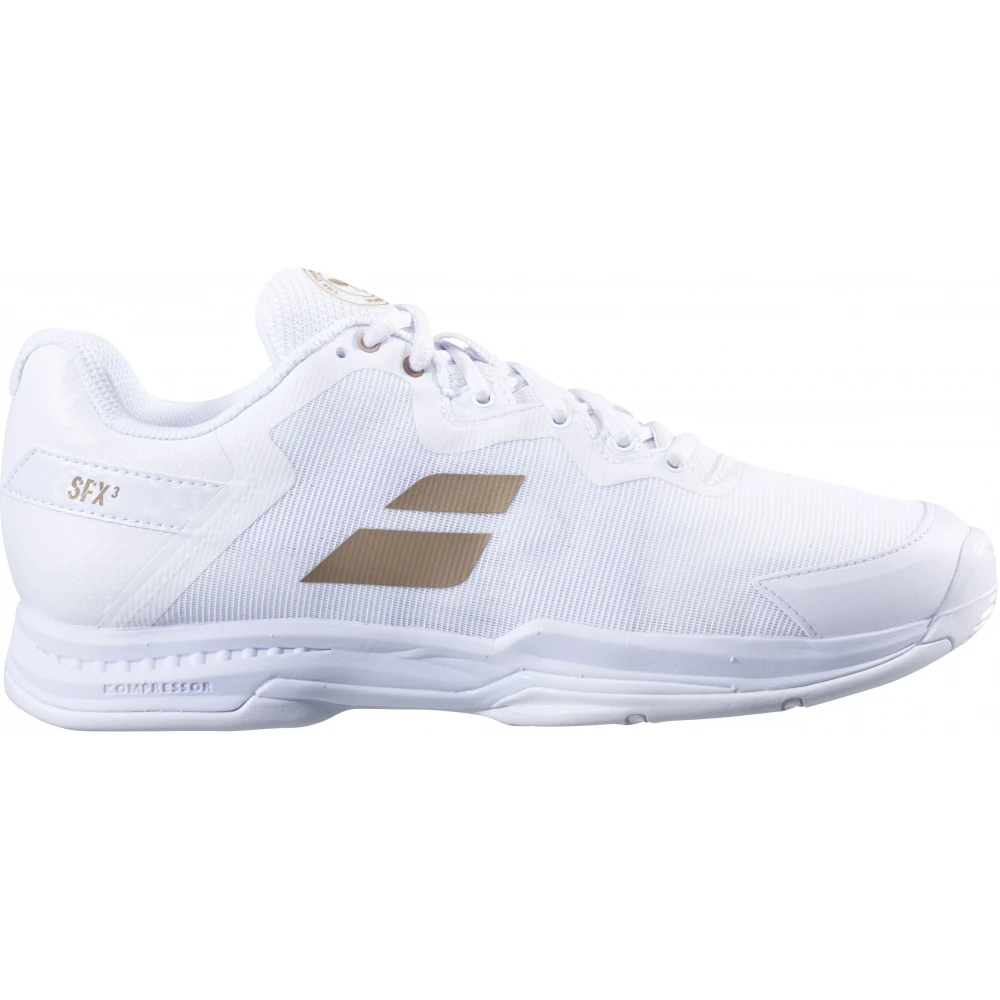 Babolat Women’s SFX3 All Court Wimbledon Tennis Shoes (White/Gold)