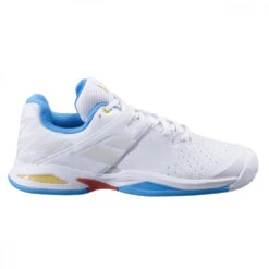 Babolat Junior Propulse All Court Tennis Shoe (White/Diva Blue)