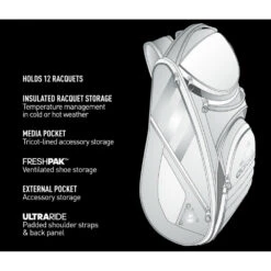 Adidas Tour 12 Racquet Tennis Bag (Black/White/Scarlet) -Pro Swing Shop 51457713 1000 1000