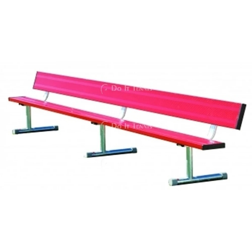 Permanent 7 1/2 Foot Bench W/ Back (Assorted Colors) 1 Permanent 7 1/2 Foot Bench W/ Back (Assorted Colors)