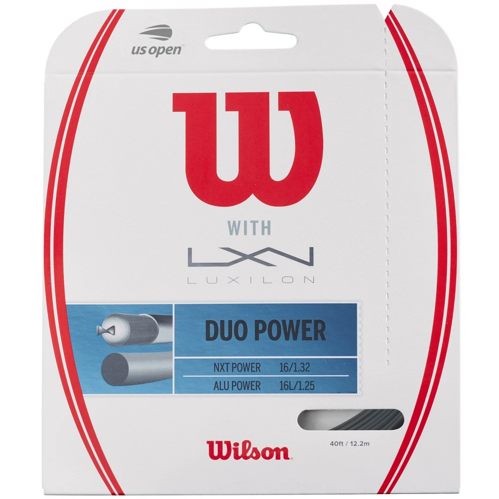 Wilson Duo Power Hybrid NXT Power & Luxilon ALU Power 125 16g Tennis String Set 1 Wilson Duo Power Hybrid NXT Power & Luxilon ALU Power 125 16g Tennis String Set