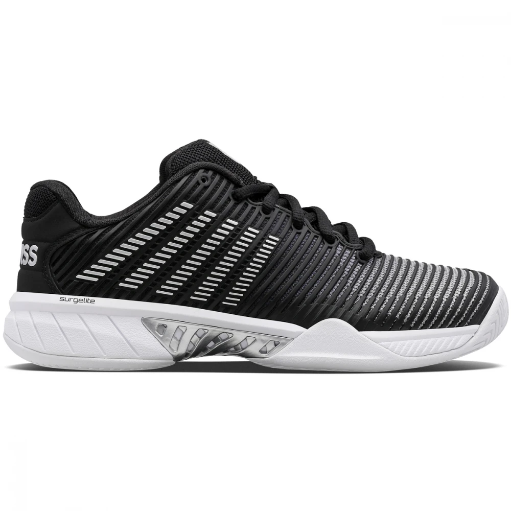 K-Swiss Women’s Hypercourt Express 2 Tennis Shoes (Black/White/Silver)