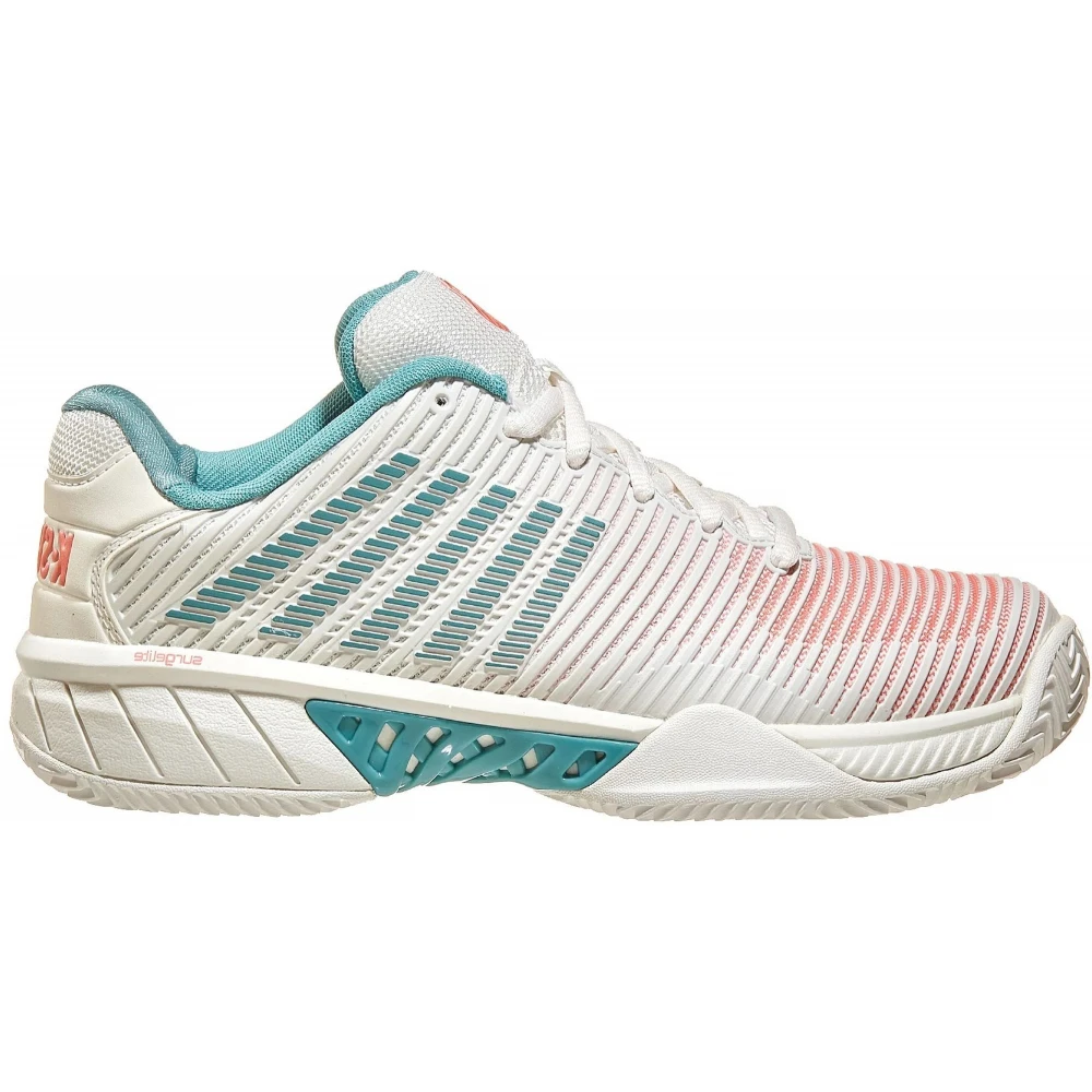K-Swiss Women’s Hypercourt Express 2 HB Clay Court Tennis Shoes (Blanc De Blanc/Nile Blue/Desert Flower) 1 K-Swiss Women’s Hypercourt Express 2 HB Clay Court Tennis Shoes (Blanc De Blanc/Nile Blue/Desert Flower)