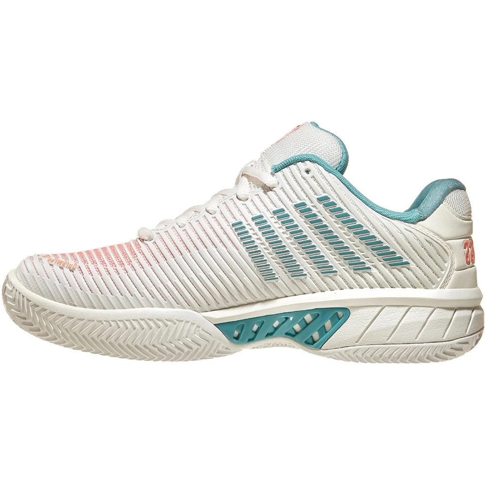 K-Swiss Women’s Hypercourt Express 2 HB Clay Court Tennis Shoes (Blanc De Blanc/Nile Blue/Desert Flower) 2 K-Swiss Women’s Hypercourt Express 2 HB Clay Court Tennis Shoes (Blanc De Blanc/Nile Blue/Desert Flower) - Image 2
