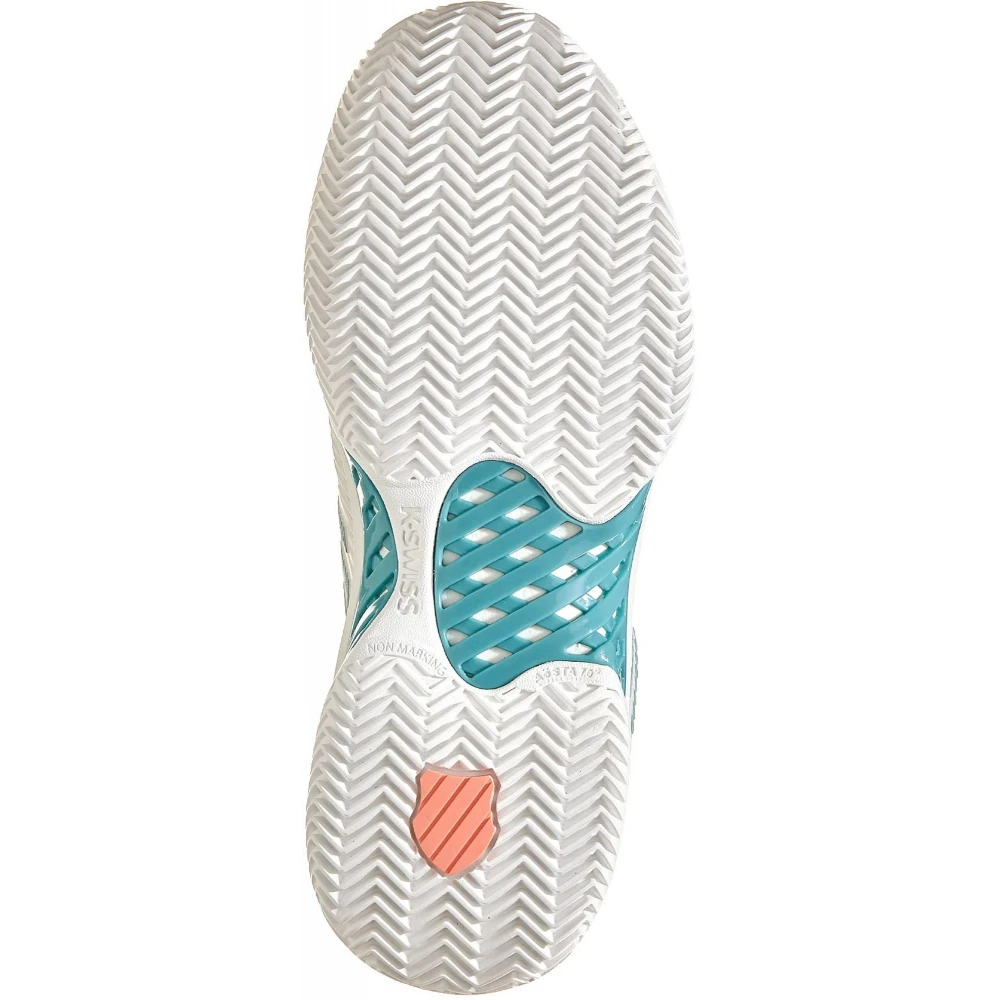K-Swiss Women’s Hypercourt Express 2 HB Clay Court Tennis Shoes (Blanc De Blanc/Nile Blue/Desert Flower) 3 K-Swiss Women’s Hypercourt Express 2 HB Clay Court Tennis Shoes (Blanc De Blanc/Nile Blue/Desert Flower) - Image 3