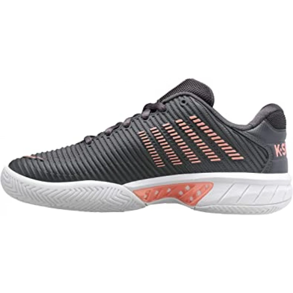 K-Swiss Women’s Hypercourt Express 2 2E Tennis Shoes (Asphalt/White/Peach Amber) - Image 2