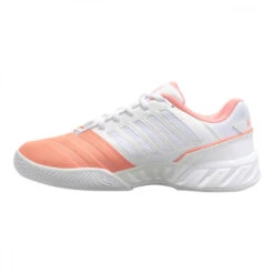 K-Swiss Women’s Bigshot Light 4 Tennis Shoes (Peach Amber/White/Asphalt) -Pro Swing Shop 96989 683 K Swiss Womens Bigshot Light 4 Tennis Shoes Peach Amber White Asphalt b 1000 1000