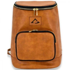 NiceAces Handmade Vegan Leather Backpack Cooler (Brown)