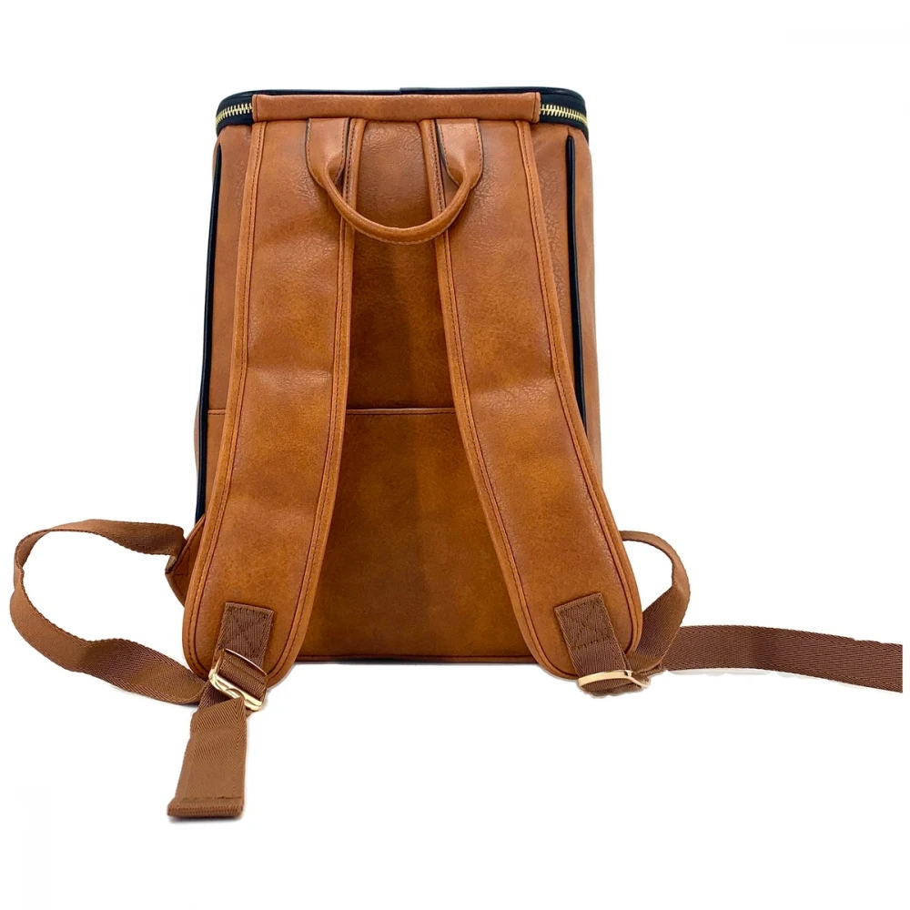 NiceAces Handmade Vegan Leather Backpack Cooler (Brown) 3 NiceAces Handmade Vegan Leather Backpack Cooler (Brown) - Image 3
