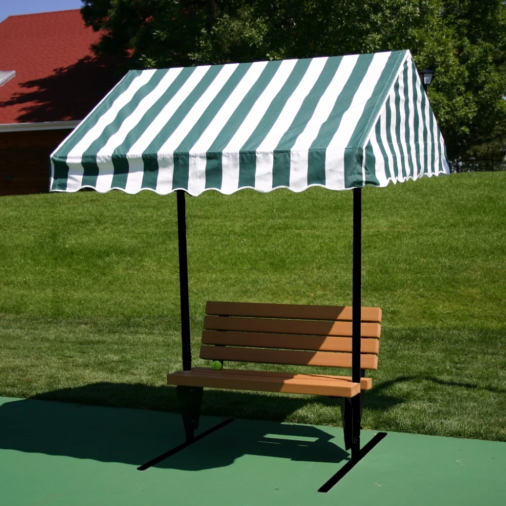 SunTrends 6-Foot Tennis Court Cabana Bench W/ Backrest 1 SunTrends 6-Foot Tennis Court Cabana Bench W/ Backrest