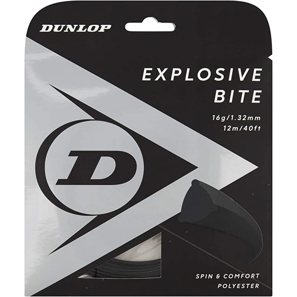 Dunlop Explosive Bite Black 16g Tennis String (Set)