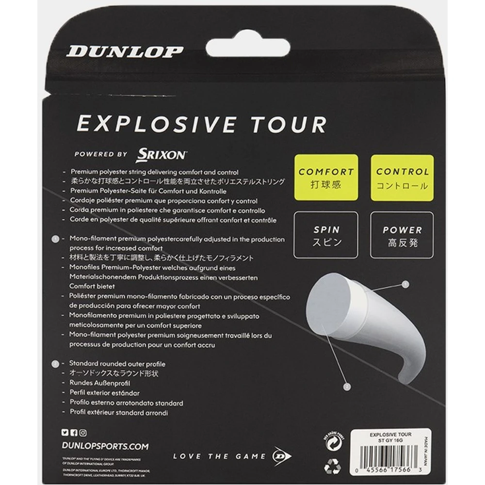 Dunlop Explosive Speed Yellow 16g Tennis String (Set) - Image 2