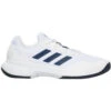 Adidas Men’s GameCourt 2 Tennis Shoes (Cloud White/Team Navy Blue/Cloud White)