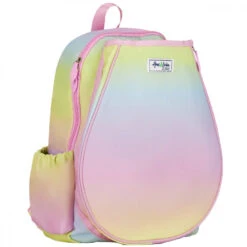 Ame & Lulu Little Love Tennis Backpack (Rainbow Sherbert) -Pro Swing Shop LLTBP256 ameandlulu little love tennis backpack rainbow sherbert side1 1000 1000