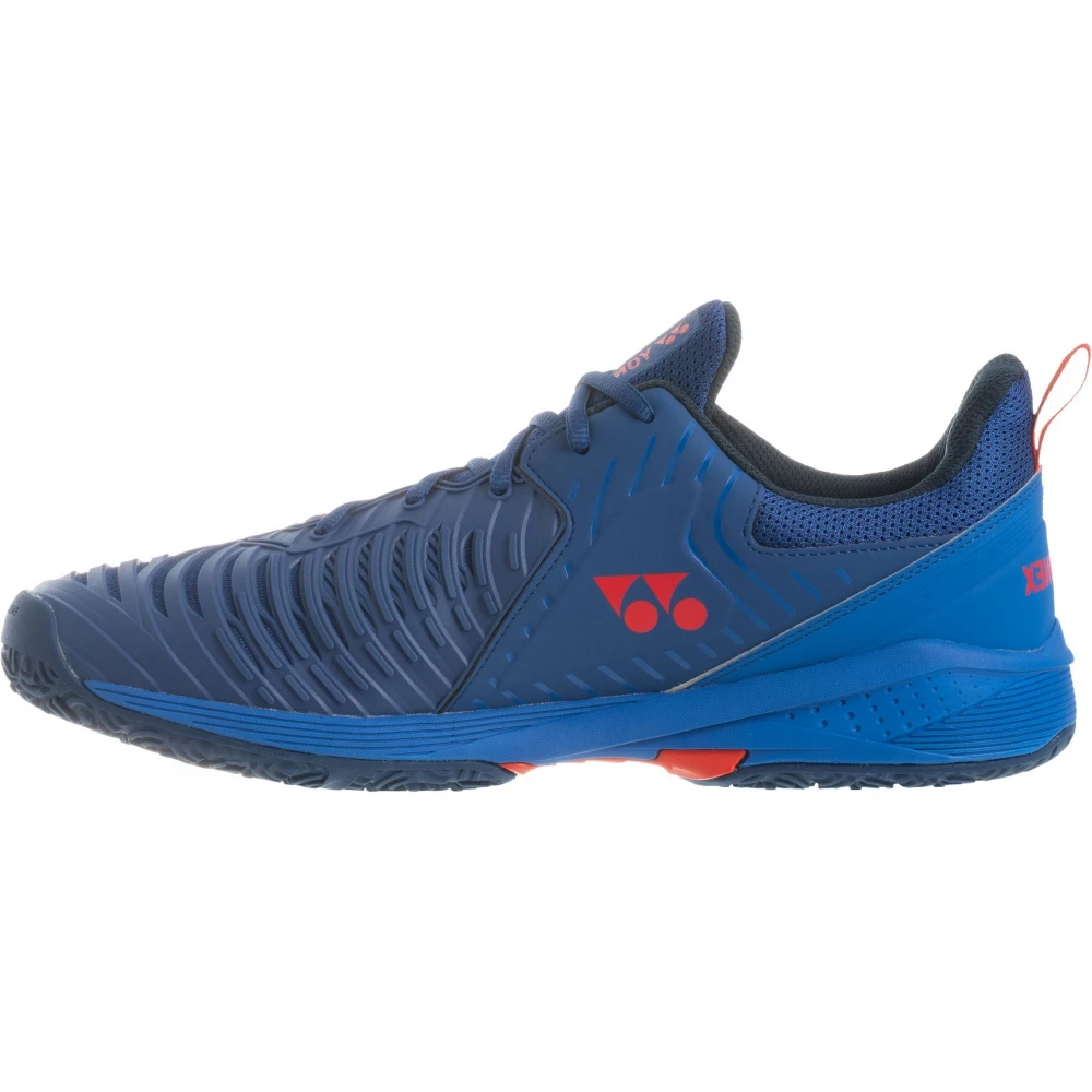 Yonex Men’s Power Cushion Sonicage 3 Clay Court Tennis Shoes (Navy/Red) - Image 2
