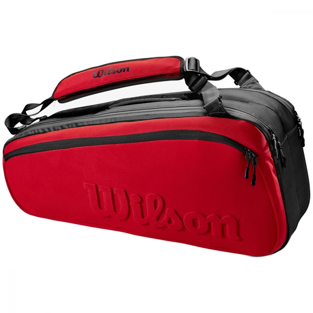 Wilson Clash V2 Super Tour 6pk Tennis Racquet Bag (Black/Red) - Image 2