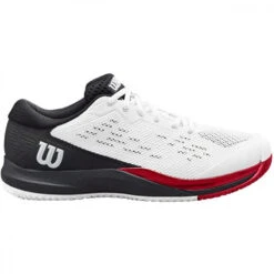 Wilson Men’s Rush Pro ACE Tennis Shoes (White/Black/Poppy Red)