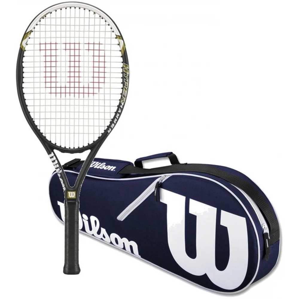 Wilson Hyper Hammer 5.3 Tennis Racquet Bundled W Advantage II Tennis Bag (Navy/White) 1 Wilson Hyper Hammer 5.3 Tennis Racquet Bundled W Advantage II Tennis Bag (Navy/White)
