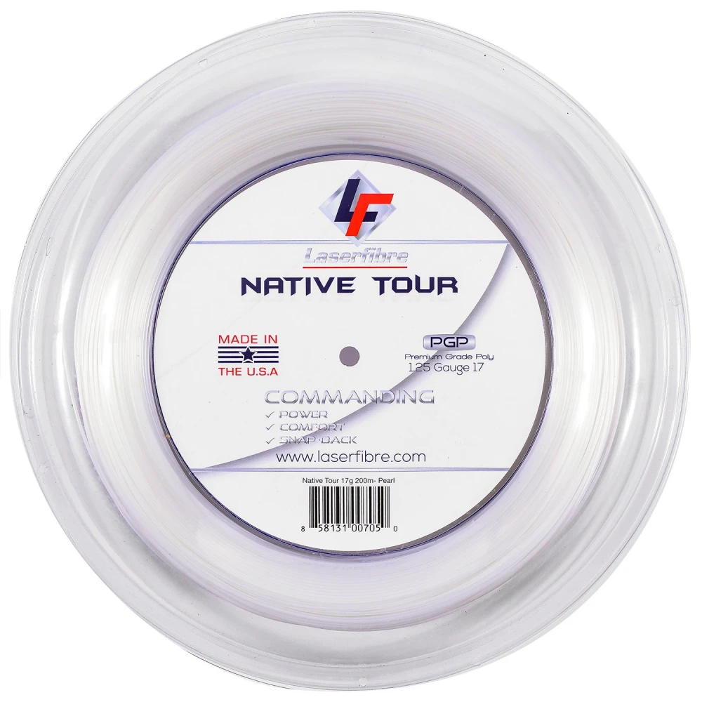 Laserfibre Native Tour 17g Pearl White Tennis String (Reel)