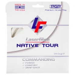 Laserfibre Native Tour 17g Pearl White Tennis String (Set)