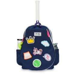 Ame & Lulu Little Love Patches Tennis Backpack (Navy/Pink)