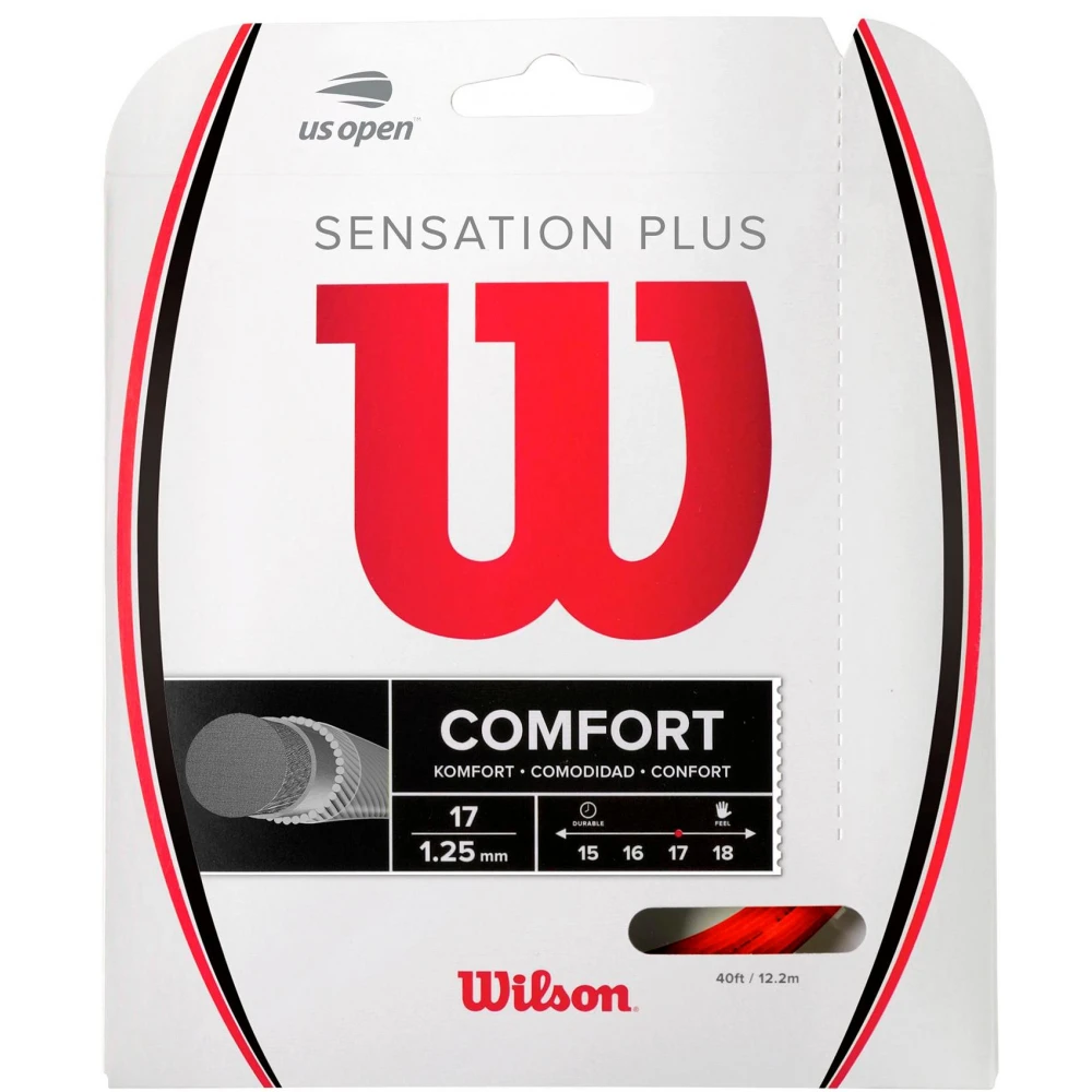 Wilson Sensation Plus 17g Red Tennis String (Set) 1 Wilson Sensation Plus 17g Red Tennis String (Set)